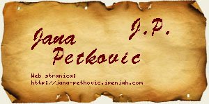 Jana Petković vizit kartica